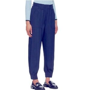 GANNI navy blue jogger pant sz 2 NWOT